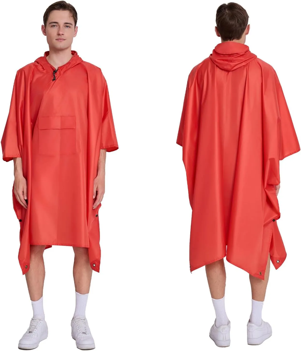 hooded waterproof raincoat, outdoor hiking, unisex, camping mat and small tent multifunctional