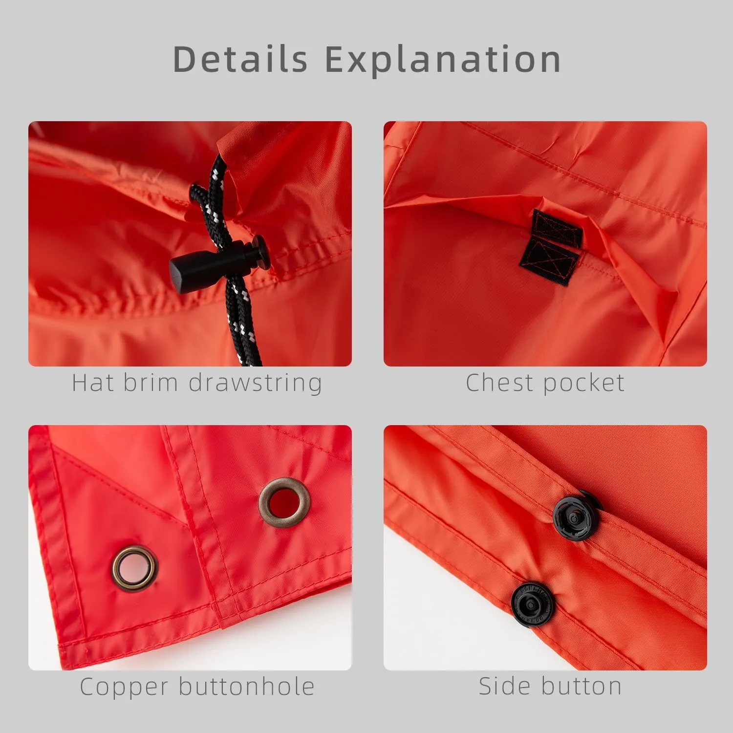 hooded waterproof raincoat, outdoor hiking, unisex, camping mat and small tent multifunctional