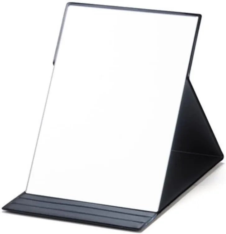 HORIUCHI Folding Travel Mirror, Portable Foldable Mirror, for Travel, Camping, Home (6.8L× 4.9W, M Black)