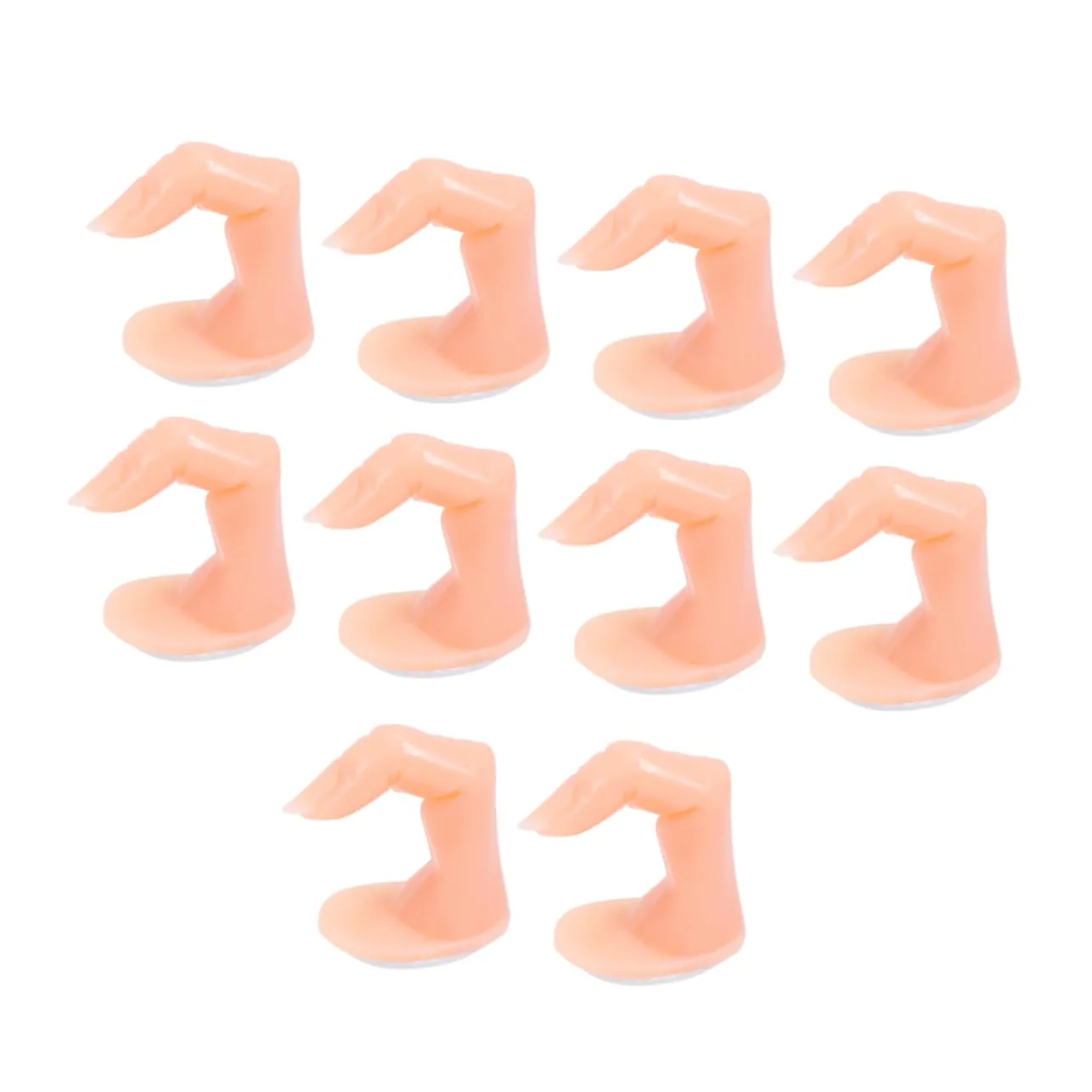 Housoutil Portable Manicure Practice Fingers Set 10pcs Fake Nails for Nail Art Training Nail Tips for Beginners