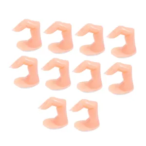 Housoutil Portable Manicure Practice Fingers Set 10pcs Fake Nails for Nail Art Training Nail Tips for Beginners