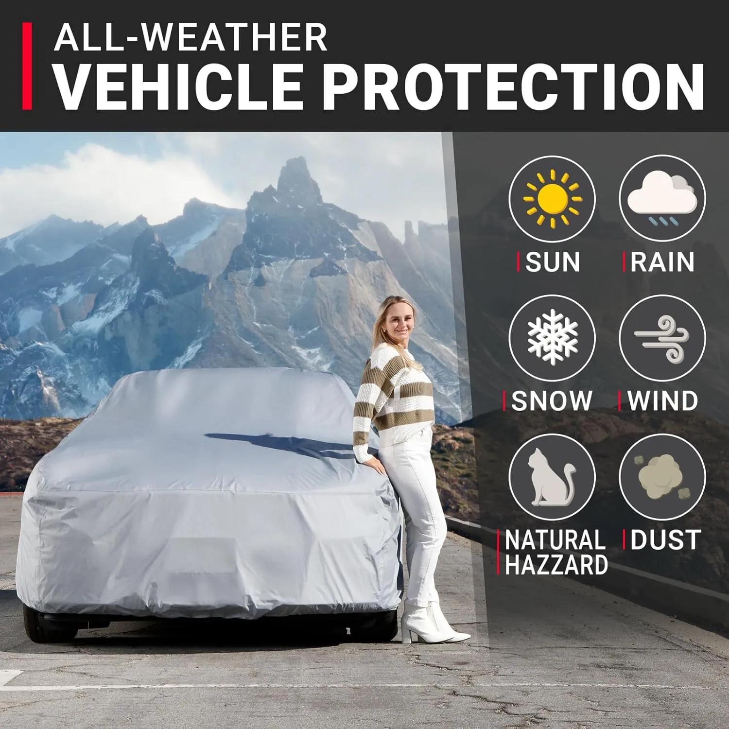 iCarCover Premium Car Cover for 1968-1981 Triumph Spitfire Heavy Duty Waterproof All-Weather Automobiles Custom Fit Indoor Outdoor UV Snow Protection Covers with Straps and Bag