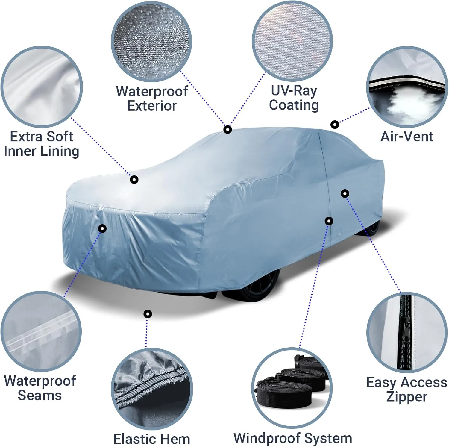 iCarCover Premium Car Cover for 1968-1981 Triumph Spitfire Heavy Duty Waterproof All-Weather Automobiles Custom Fit Indoor Outdoor UV Snow Protection Covers with Straps and Bag