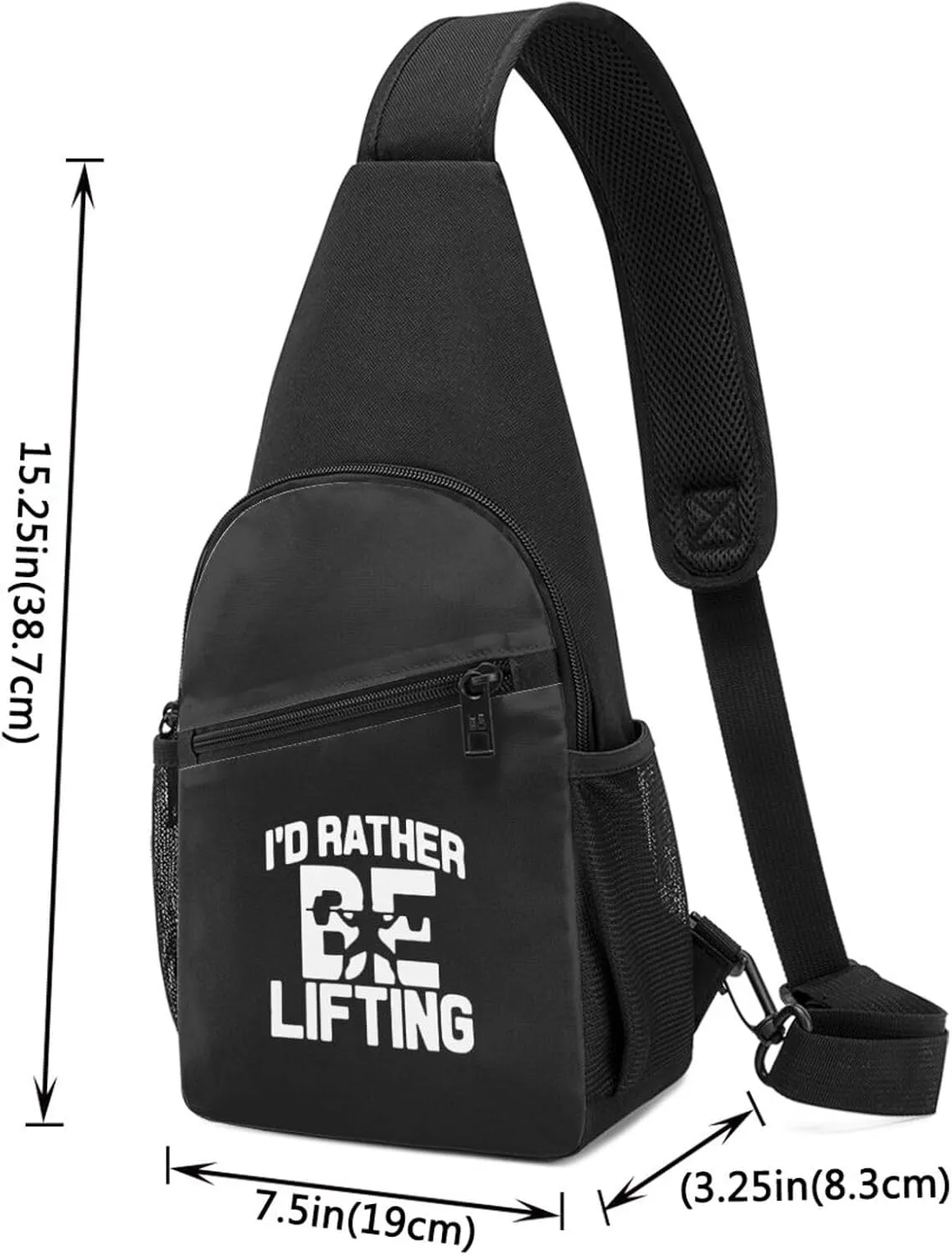 I'D Rather Be Lifting Unisex Chest Bag Lightweight Crossbody Shoulder Bag Travel Pocket