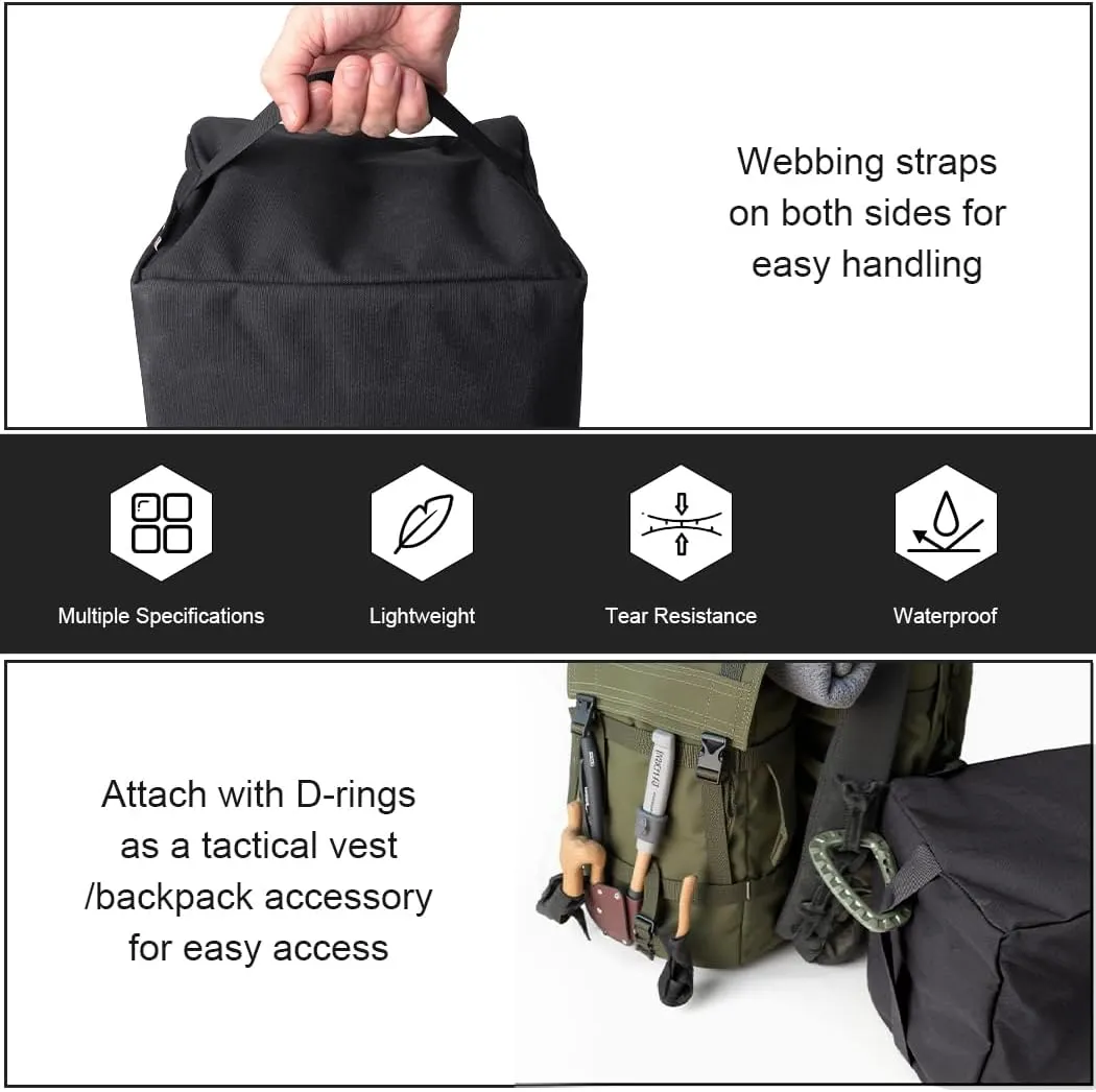 IDOGEAR Tactical Packing Cubes 3 Pieces Set Durable Lightweight Organizers with Zipper, Tool Utility Storage Bag for Travel Outdoor Activities