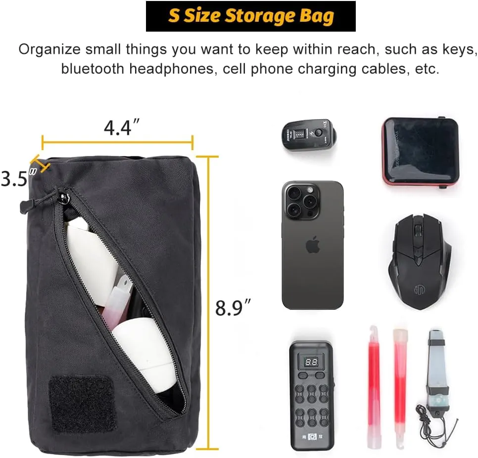 IDOGEAR Tactical Packing Cubes 3 Pieces Set Durable Lightweight Organizers with Zipper, Tool Utility Storage Bag for Travel Outdoor Activities