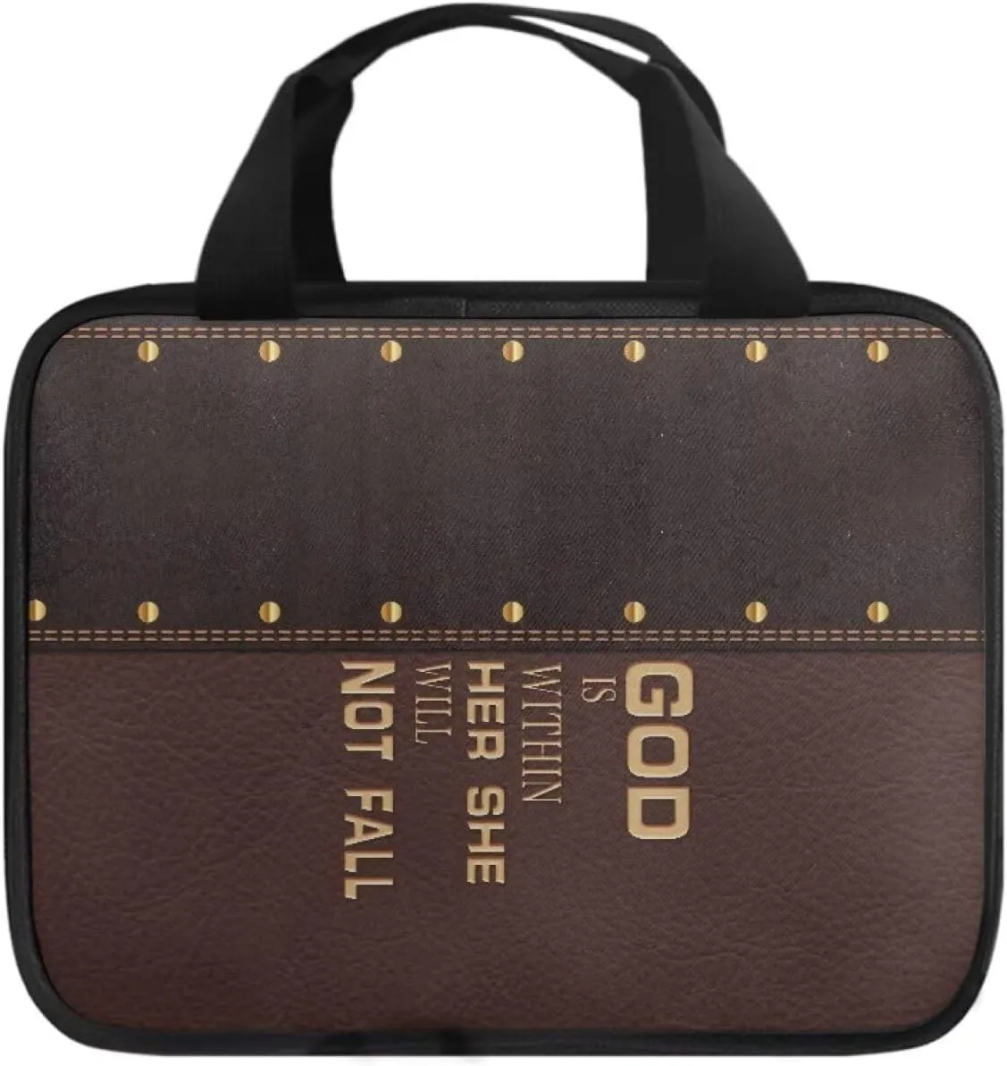 Imitation Leather Print Bible Case Bible Cover for Women Canvas Bible Carrying Case Built-in Pocket Handle Church Bag