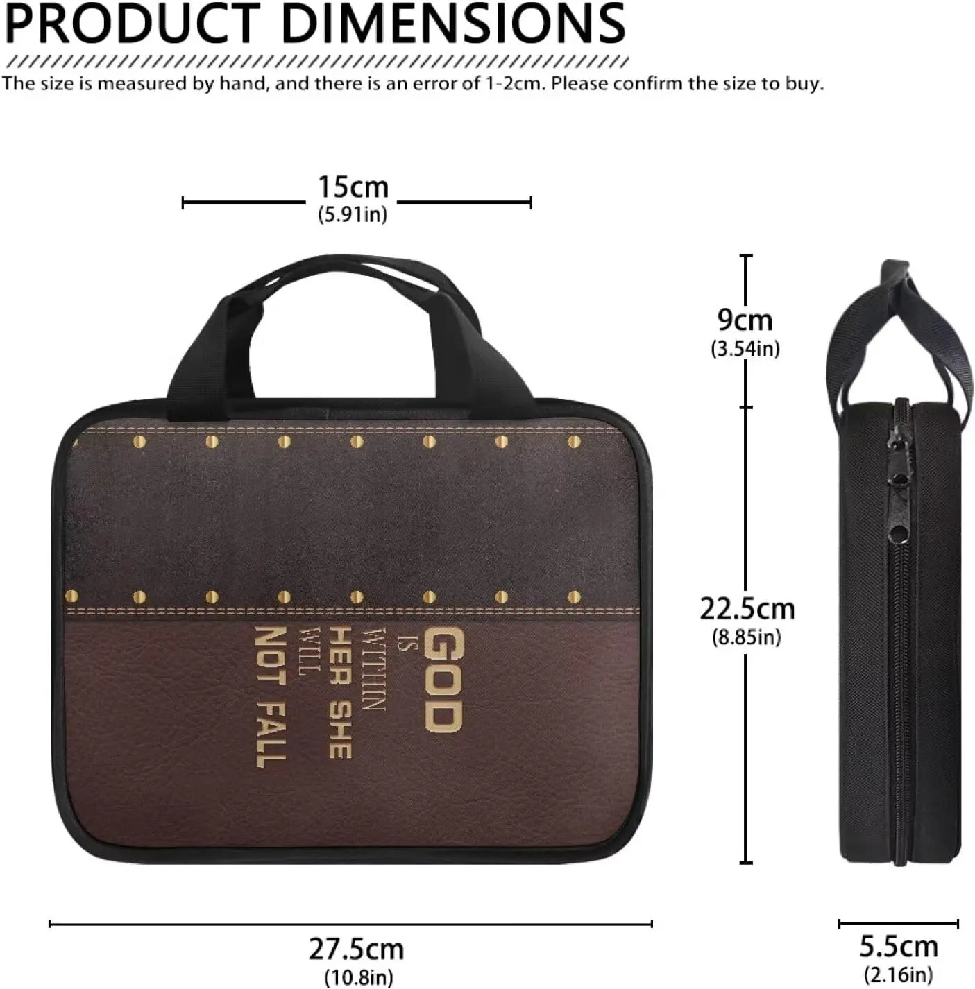 Imitation Leather Print Bible Case Bible Cover for Women Canvas Bible Carrying Case Built-in Pocket Handle Church Bag