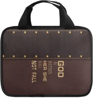 Imitation Leather Print Bible Case Bible Cover for Women Canvas Bible Carrying Case Built-in Pocket Handle Church Bag