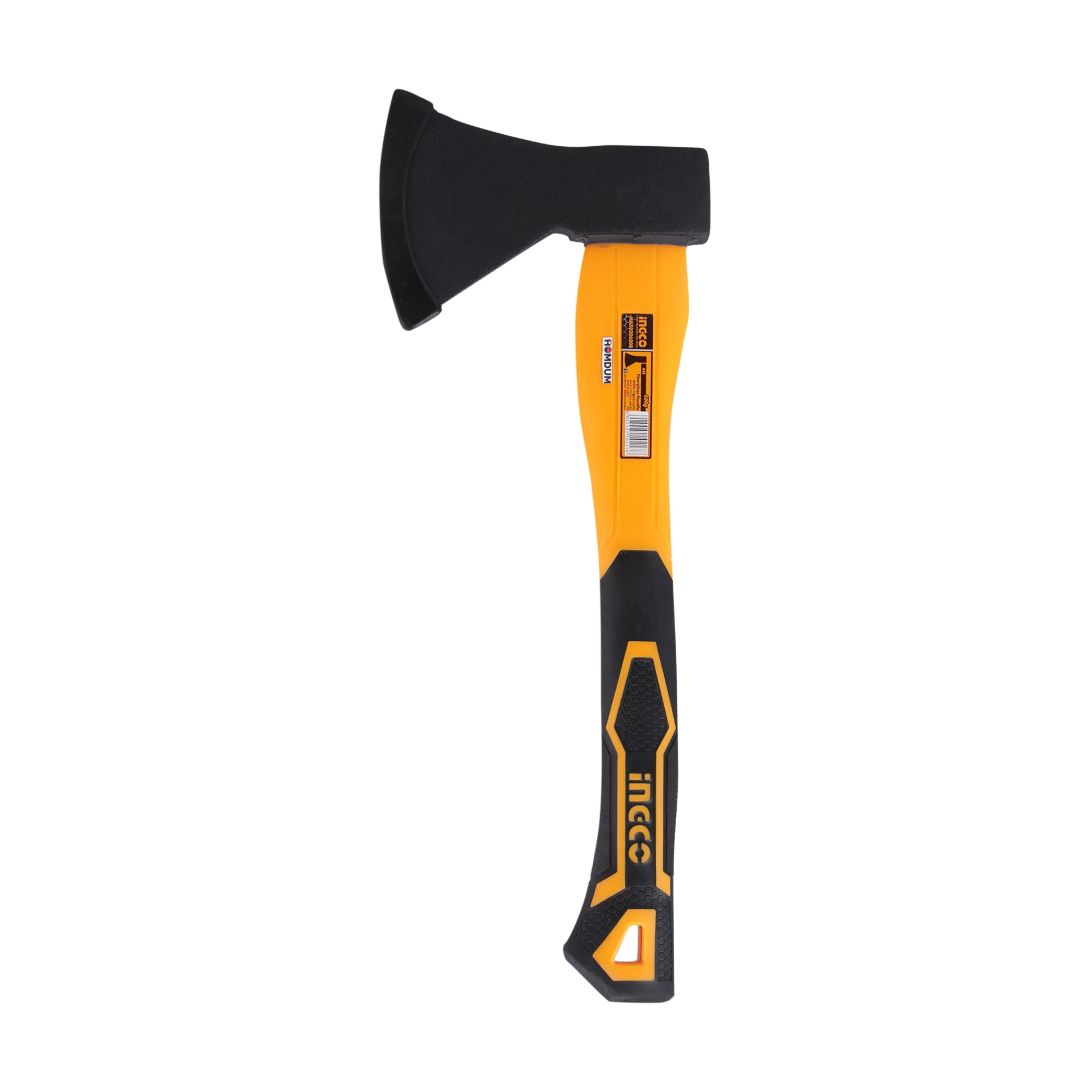 Ingco Camping Axe 1000g HAX02010008  Heavy Duty Forged Steel Head with 380 mm Fiberglass Rubberized Grip Handle for Perfect Strike Hatchet Hand Axe for Gardening Wood Cutting & Splitting.