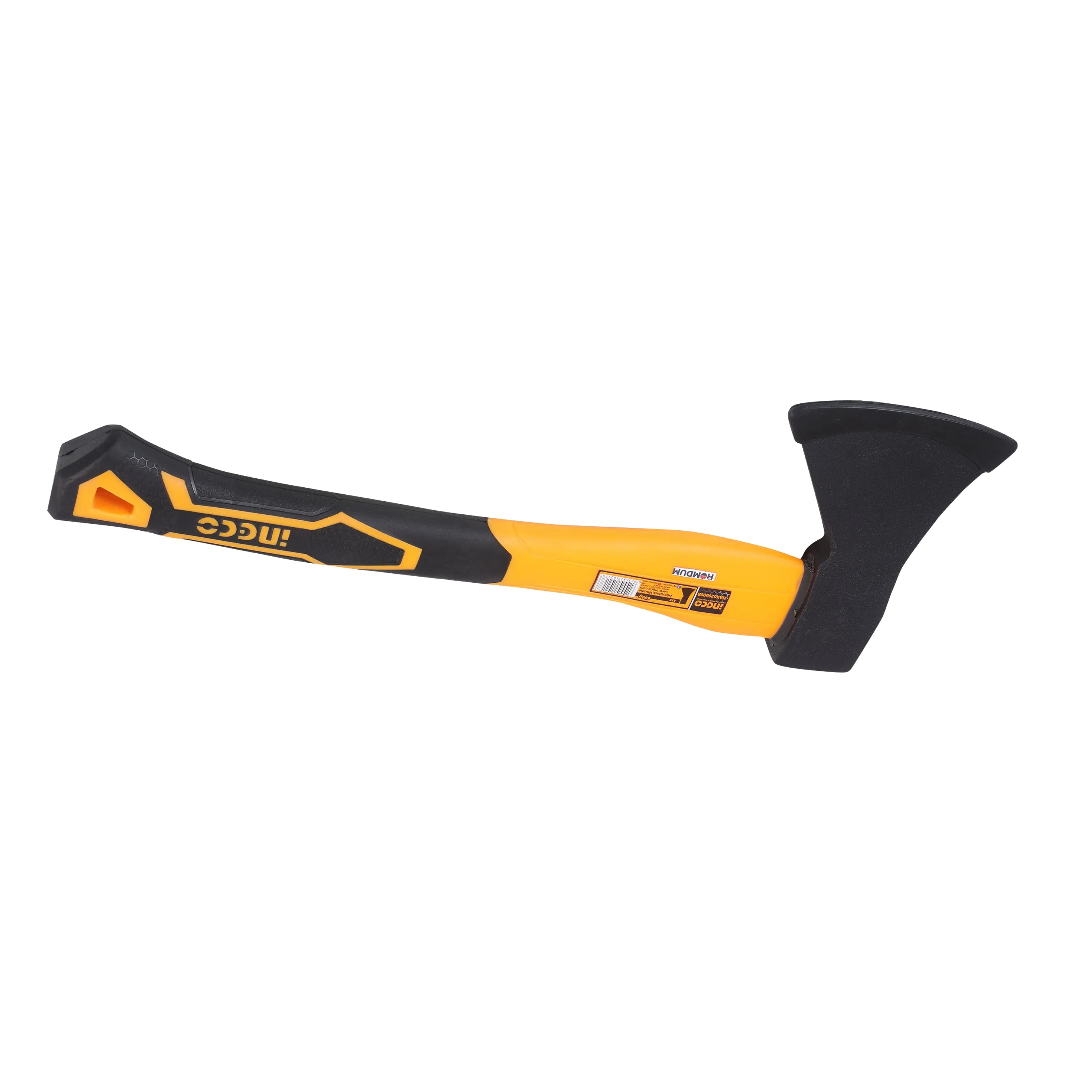 Ingco Camping Axe 600g HAX0206008 Heavy Duty Forged Steel Head with 380 mm Fiberglass Rubberized Grip Handle for Perfect Strike Hatchet Hand Axe for Gardening Wood Cutting & Splitting.