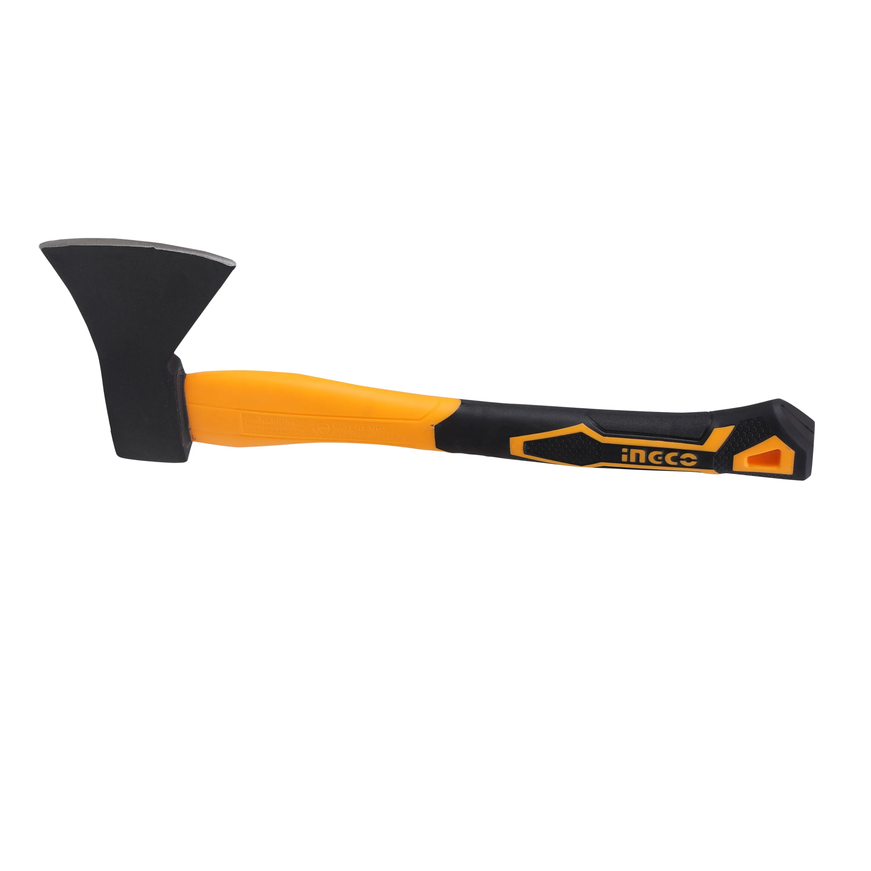 Ingco Camping Axe 600g HAX0206008 Heavy Duty Forged Steel Head with 380 mm Fiberglass Rubberized Grip Handle for Perfect Strike Hatchet Hand Axe for Gardening Wood Cutting & Splitting.