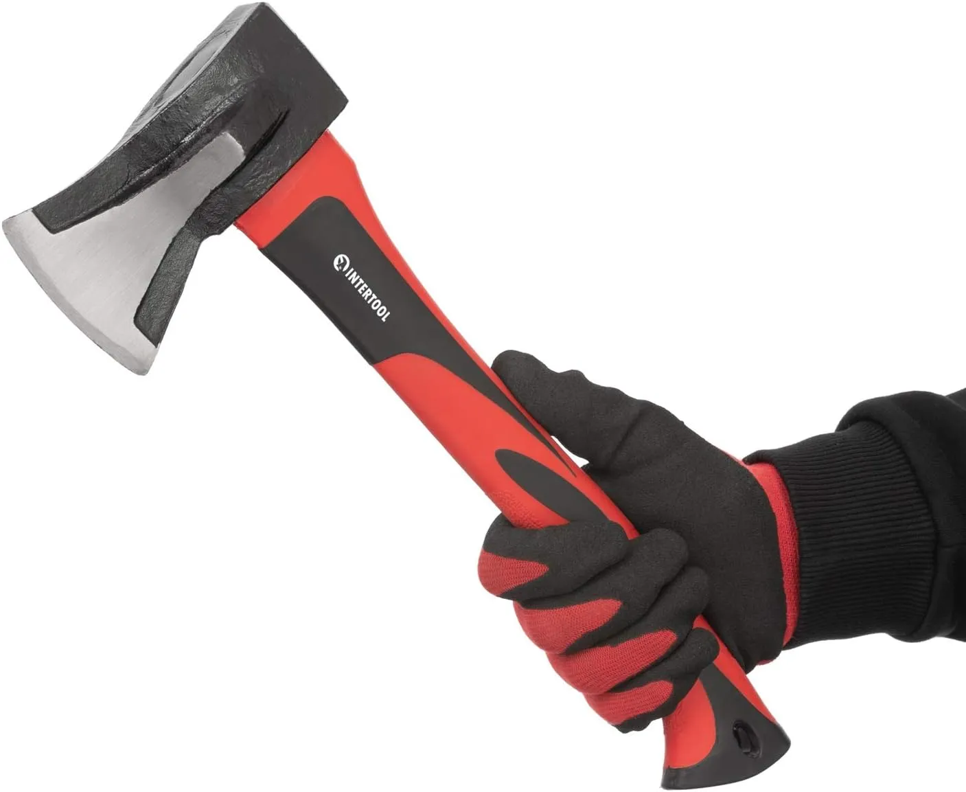 INTERTOOL 15” Wood Splitting Hatchet, 2.2 lbs, Small Splitter Maul, Firewood Camp Axe, Shock Absorbing Anti-Slip Handle HT-0274