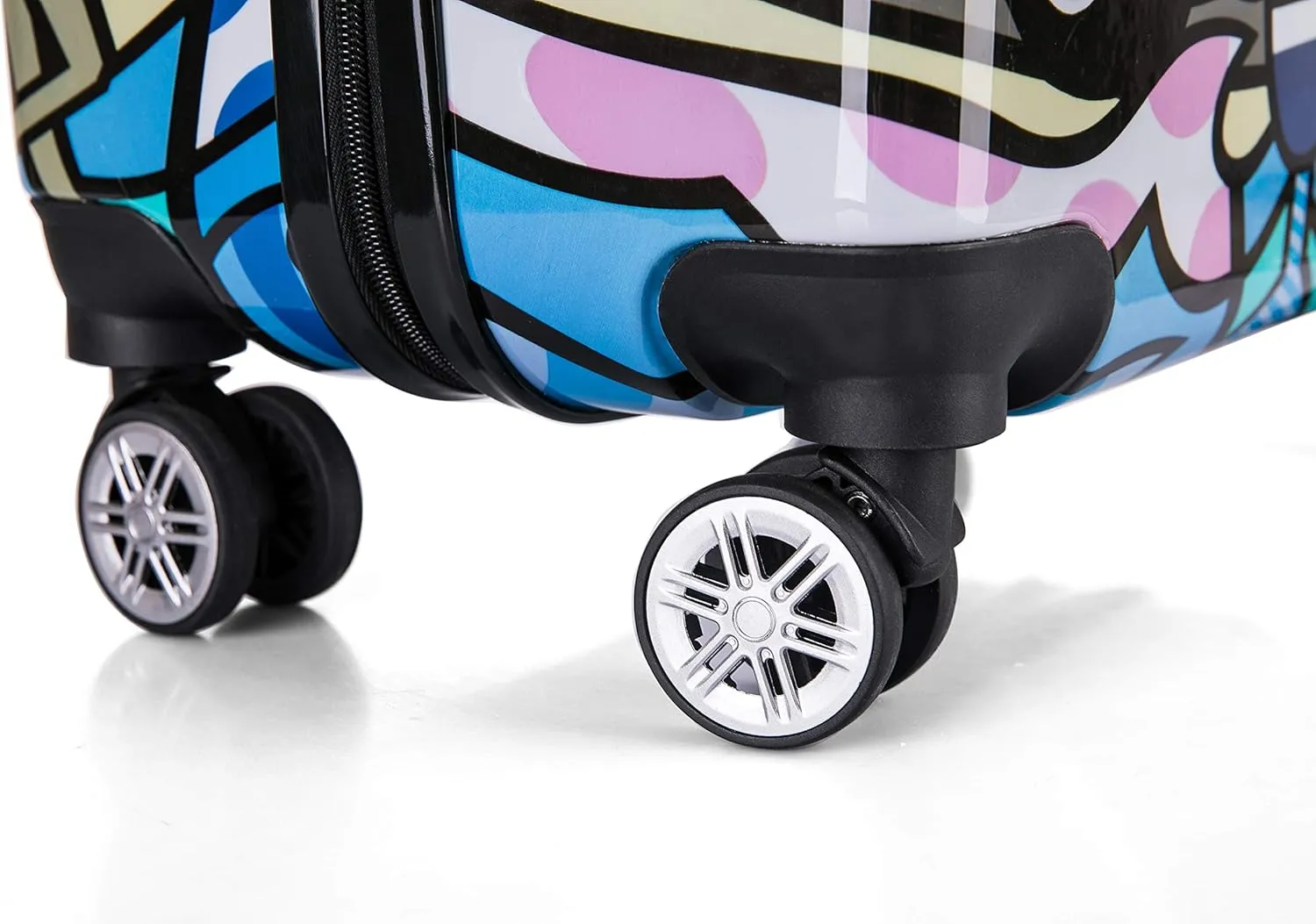 InUSA Miami Print Luggage with Spinner Wheels | Durable Lightweight Hardside Suitcase | Travel Bag with Handle and Trolley | 24-Inch Medium Checked luggage