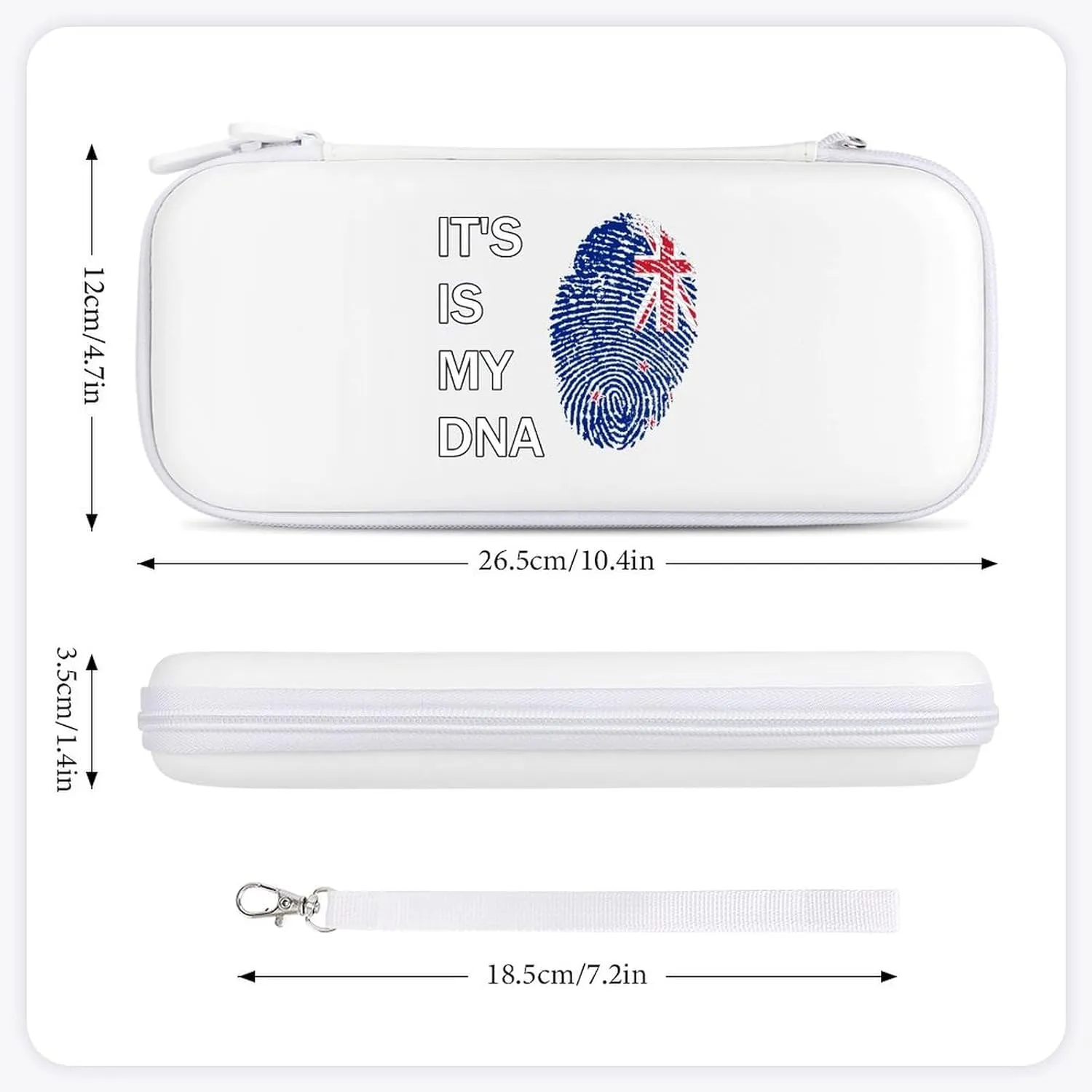 It's is My DNA New Zealand Hard Shell Travel Case with Rope 15 Game Card Pockets Compatible with Switch Protective