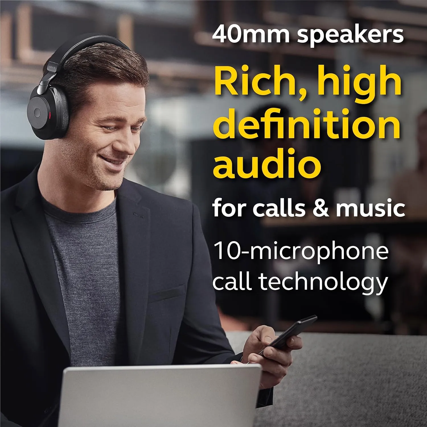 Jabra EVOLVE2 85, LINK380C UC Stereo Stand Black