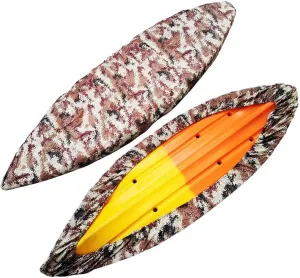 J&C Kayak Covers for Outdoor Storage Waterproof Canoe Cover Dust Proof Fits for 10ft 12ft 13ft 14ft 15 16 17 18 19 ft 200D Polyester Anti Sunlight (18.4-19.7ft /5.6-6m, Desert Camouflage)