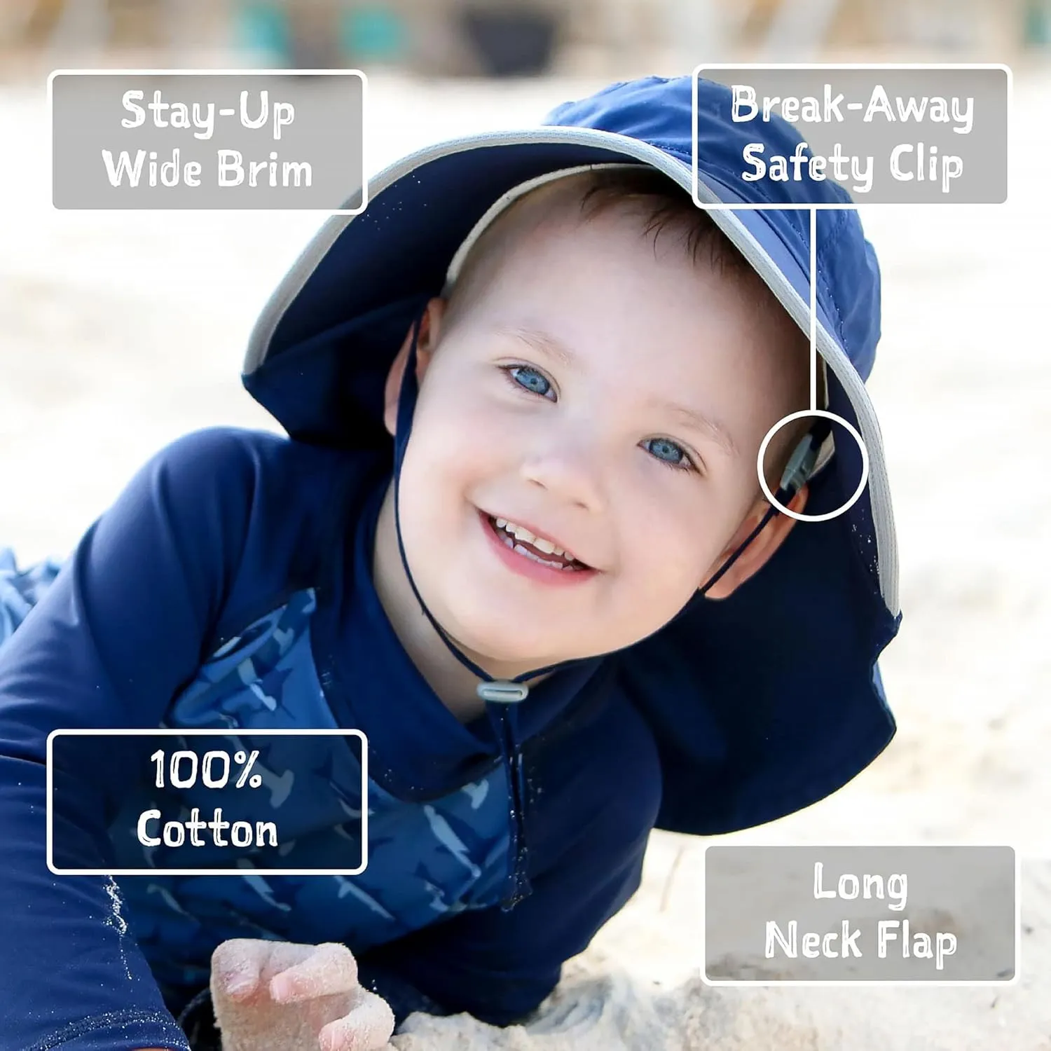 JAN & JUL Kids' Adjustable Cotton Xplorer Sun Hat 50  UPF