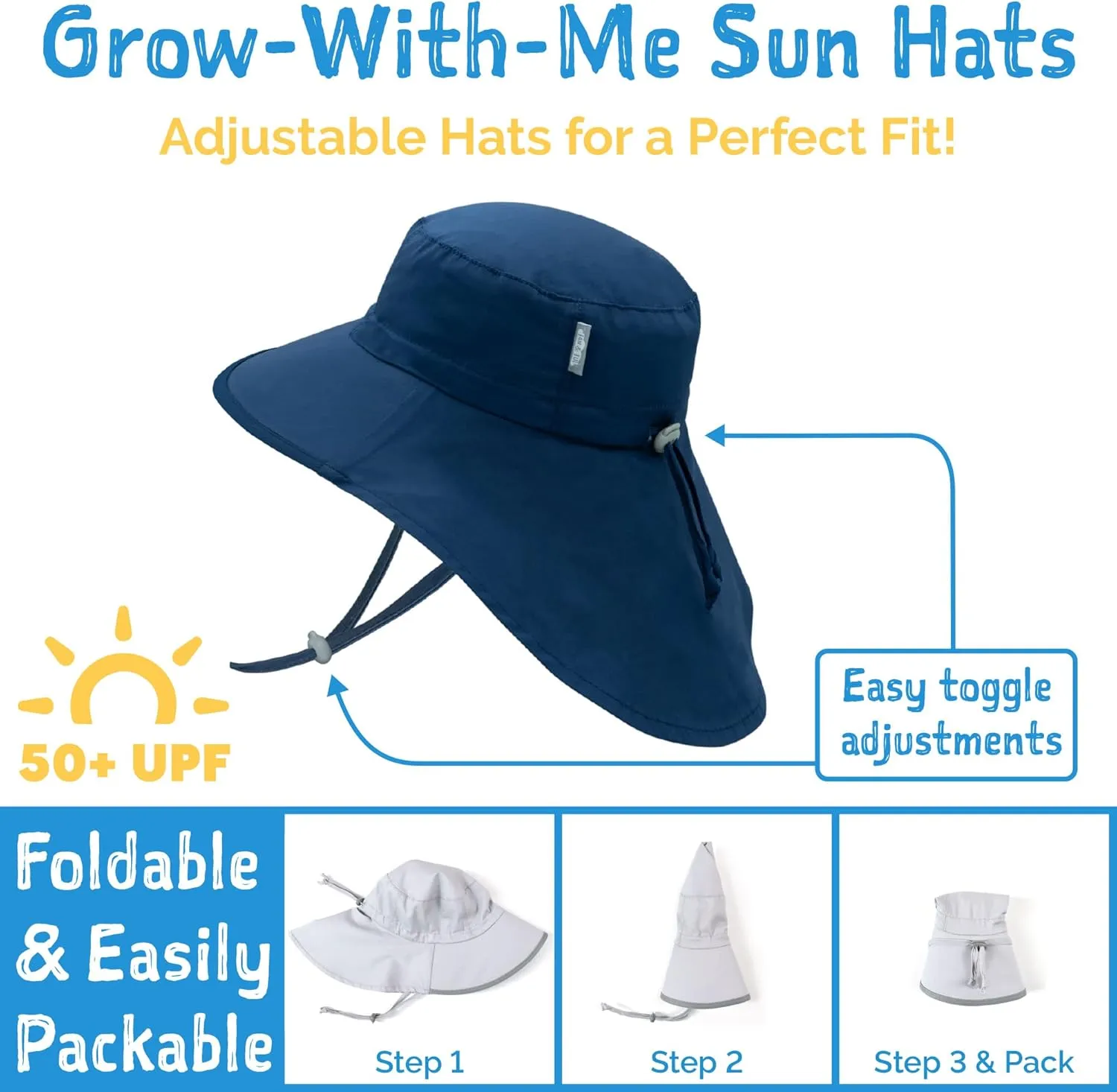 JAN & JUL Kids' Adjustable Cotton Xplorer Sun Hat 50  UPF