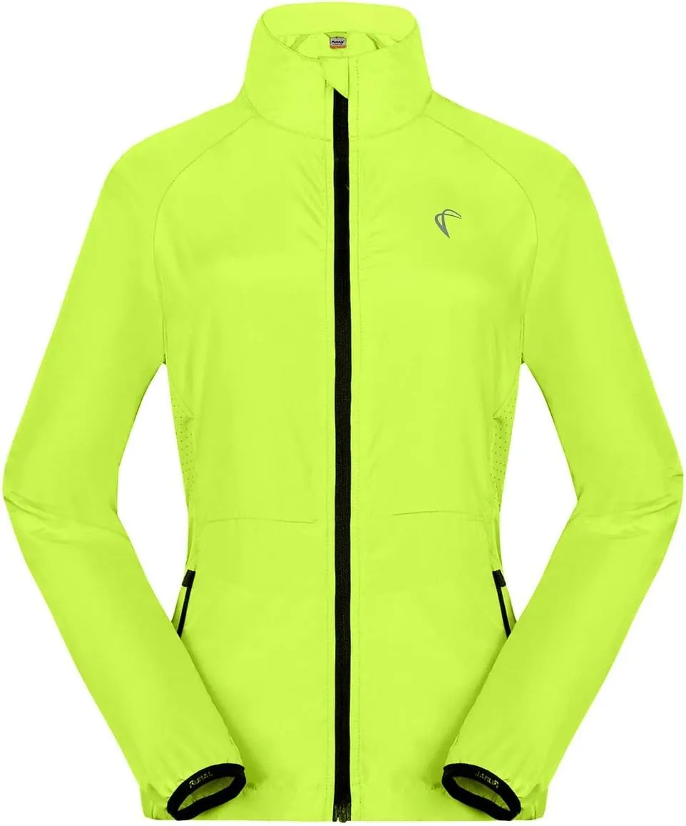 J.CARP Women's Packable Windbreaker Jacket, Super Lightweight and Visible, Outdoor Active Cycling Running Skin Coat