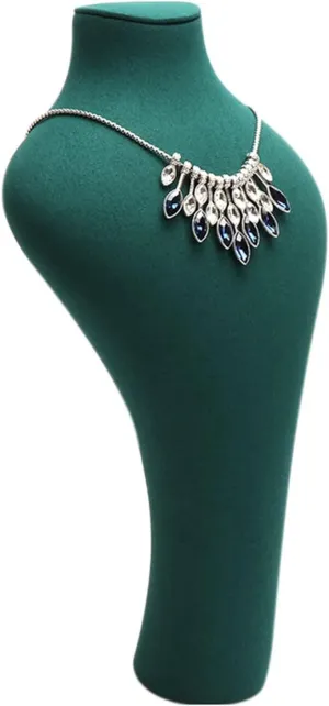 Jewellery Stand Necklace Bust Jewelry Display Stand - Velvet Necklace Pendant Chain Jewelry Bust Display Holder Stand Storage Decoration and Presentation Jewellery Stand