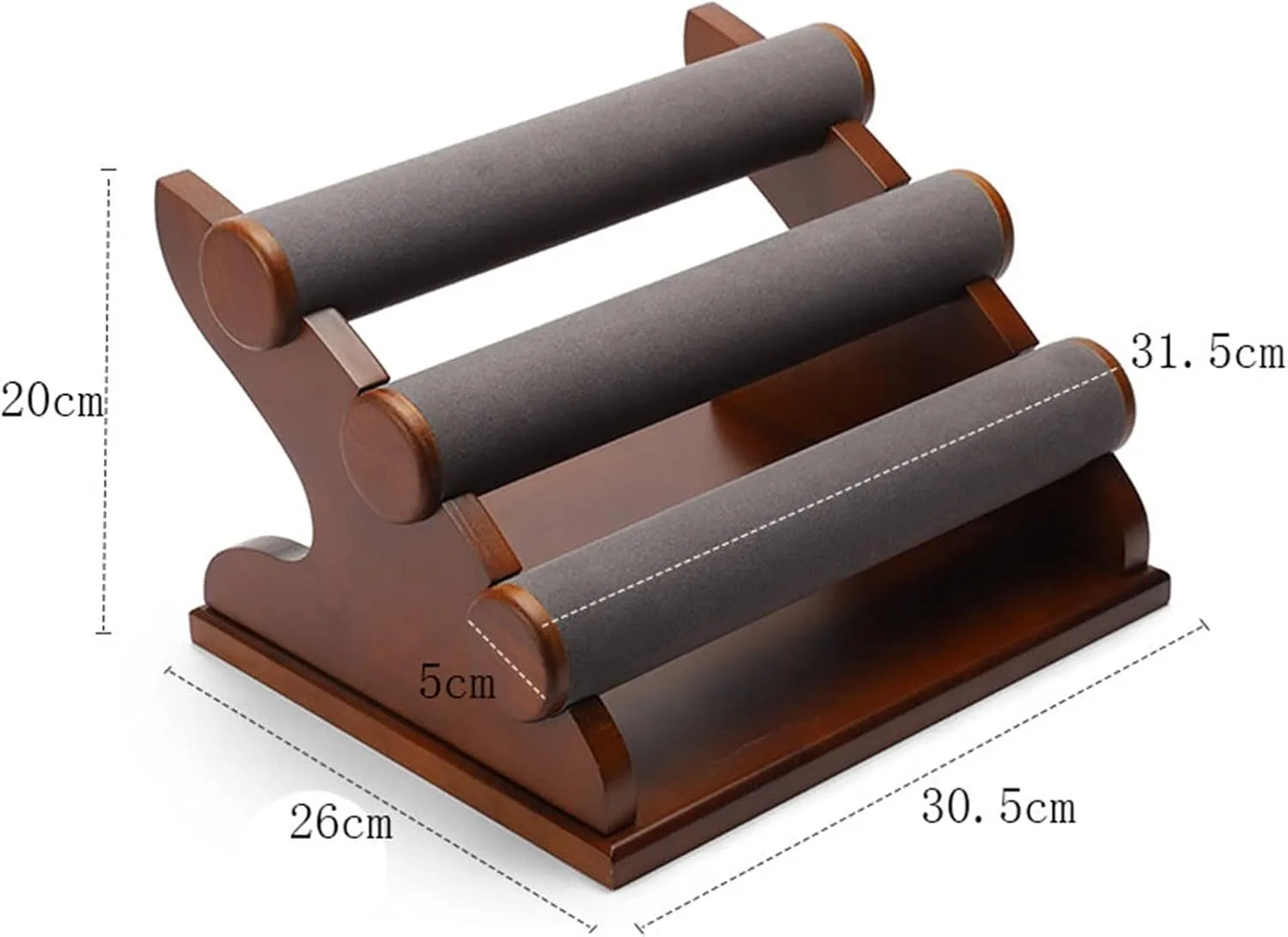 Jewelry Organizer 3 Tier Bracelet Holder Velvet Bracelet Holder - Wooden Base Bracelet Stand Detachable Jewelry Display Stand for Jewelry Organization and Display Jewelry Display (Color : B)