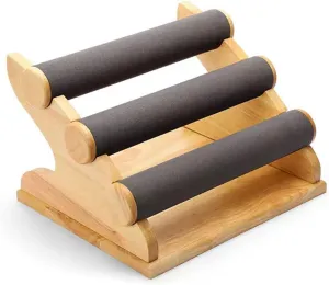 Jewelry Organizer 3 Tier Bracelet Holder Velvet Bracelet Holder - Wooden Base Bracelet Stand Detachable Jewelry Display Stand for Jewelry Organization and Display Jewelry Display (Color : B)