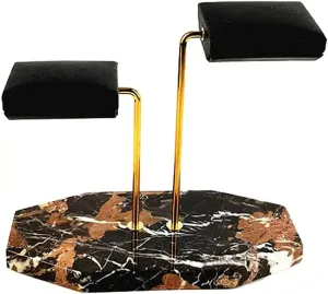 Jewelry Stand Marble Base Watch Stand Holder Metal Rod Display Props Bracelet Watch Display Jewelry Lengthen Placement Stand(D)