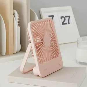 JISULIFE Desk Fan Battery Rechargeable, 4500mAh 180°Foldable Portable Personal Fan, 4 Speeds Adjustable Long Battery-life for Home Office Travel Outdoor Gifts for Women Men-Pink