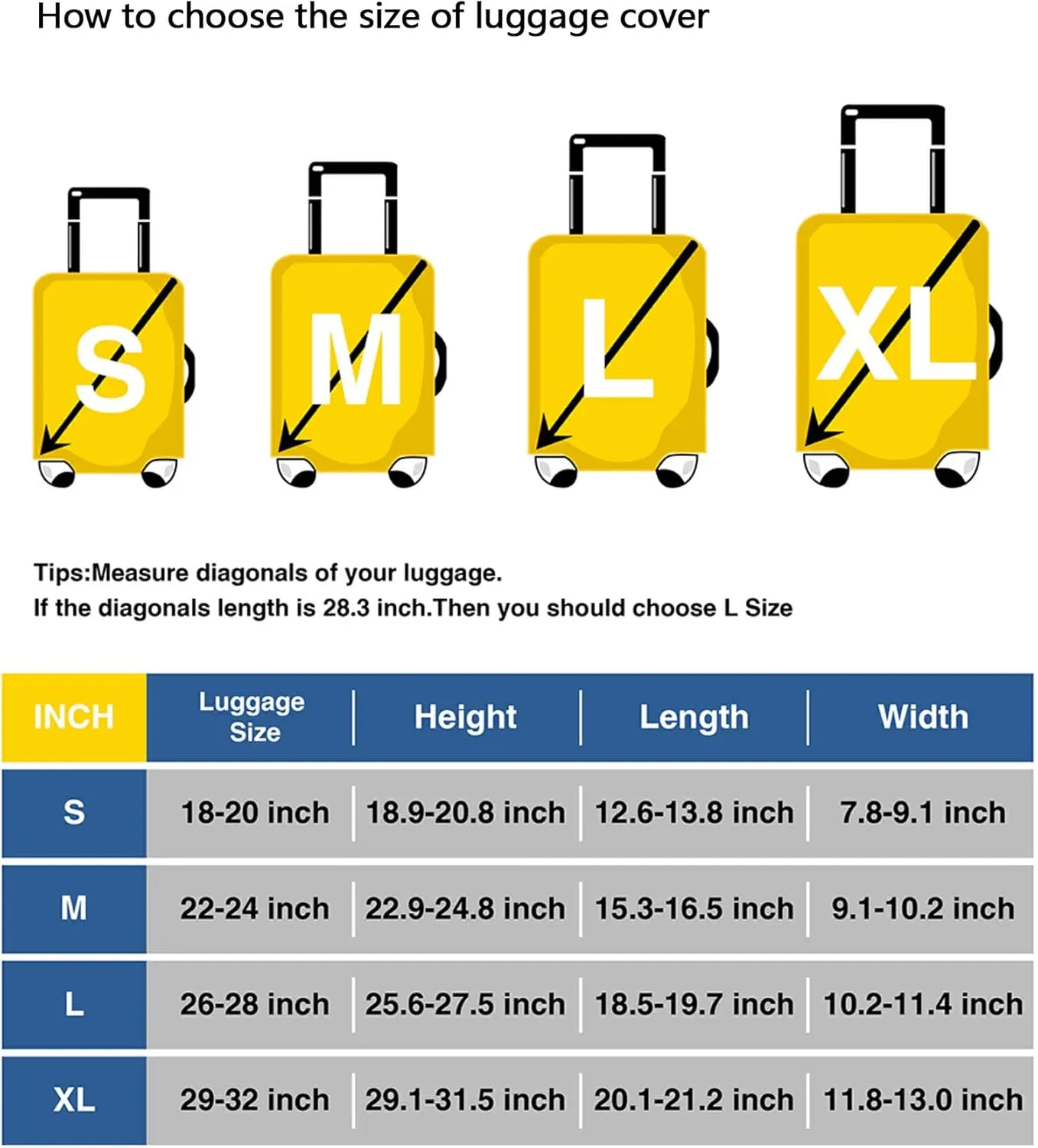 Joisal Butterfly Symmetry Colors Suitcase Covers Fit 18-32 Inch Luggage, Luggage Accessories for Travel