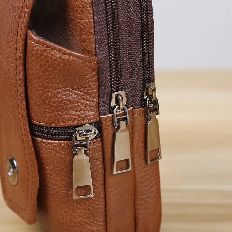 Joris | Vintage Leather Men's Crossbody Hip Bag with Adjustable Strap