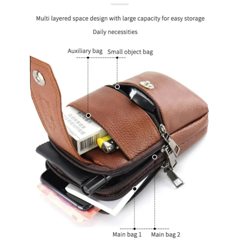 Joris | Vintage Leather Men's Crossbody Hip Bag with Adjustable Strap