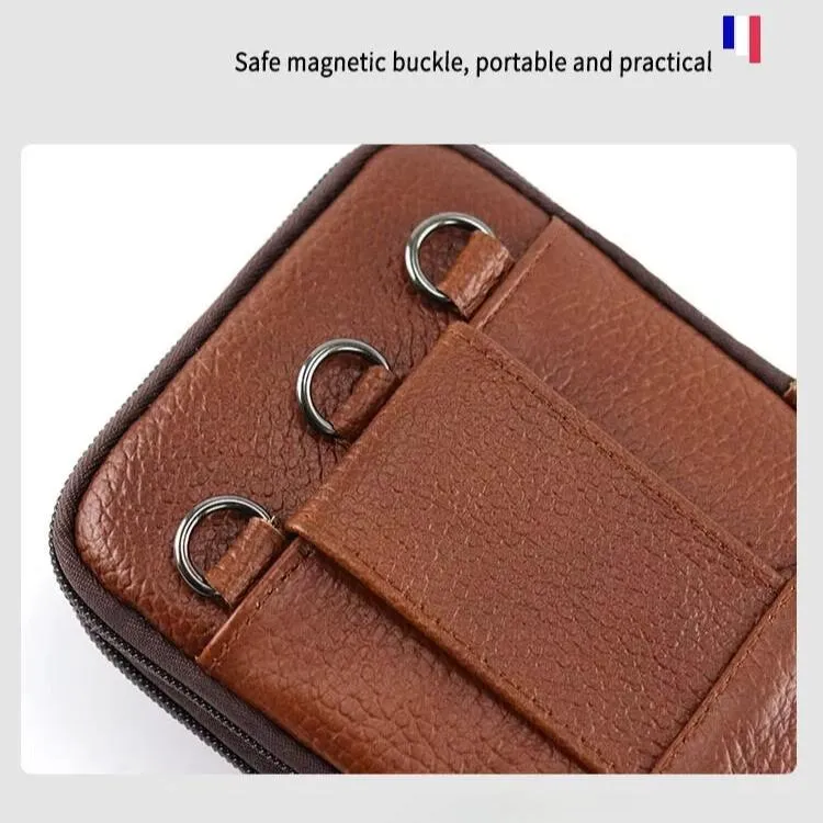 Joris | Vintage Leather Men's Crossbody Hip Bag with Adjustable Strap