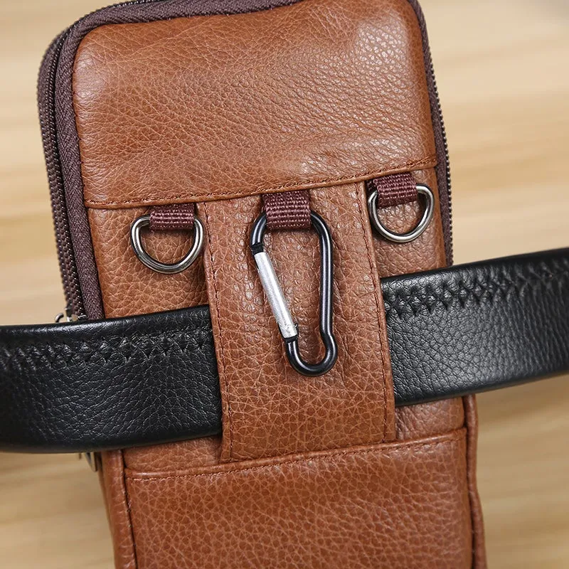 Joris | Vintage Leather Men's Crossbody Hip Bag with Adjustable Strap