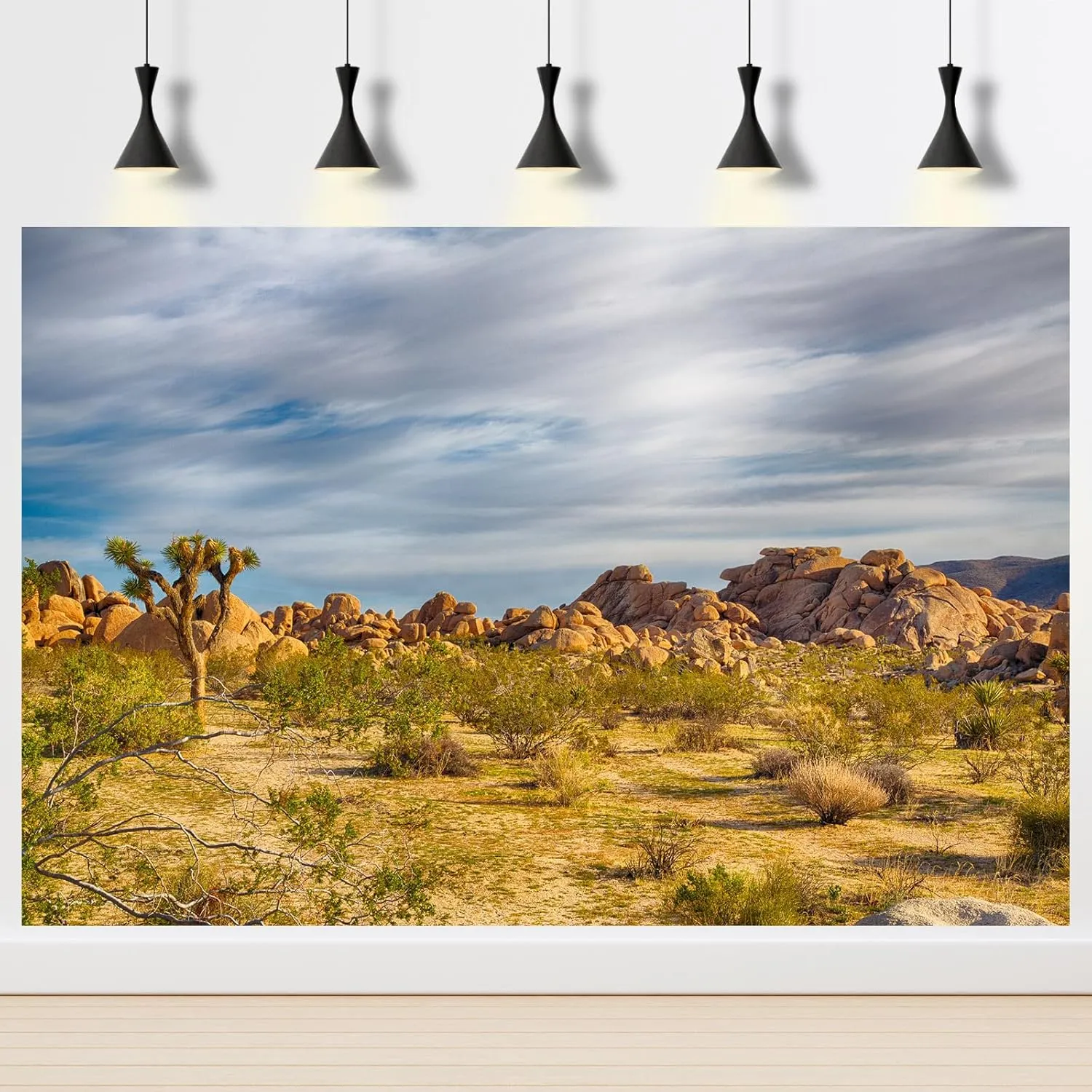 Joshua Tree National Park Backdrop Western Sky Sandstone Desert Mountain Arid Barren Cactus Natural Scenery Photography Background Desert Scenery Portrait Photo Studio Props Decor 10x6.5ft