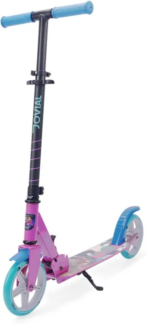 Jovial 2-Wheel Folding Kick Scooter - Compact Foldable Riding Scooter for Teens w/Adjustable Height, Alloy Anti-Slip Deck, 7” Wheels, Mud Guard Front Wheel
