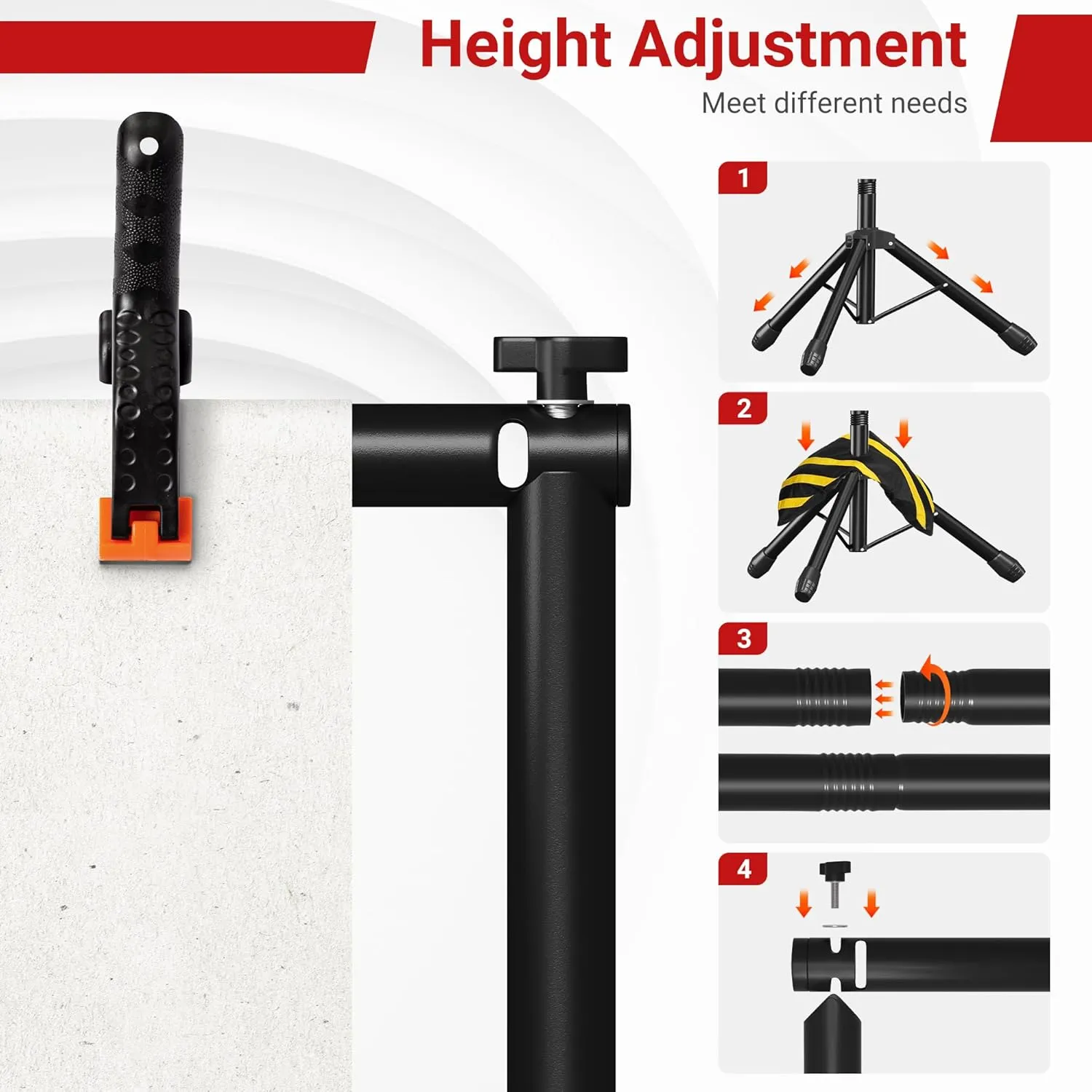 JSungo Backdrop Stand, Adjustable 10x7.5 FT Background Stand Backdrop for Parties, Photo Video Studio, Portable Photography Backdrop Stand with Carrying Bag, 6 Backdrop Clamps, and 2 Stand Bags