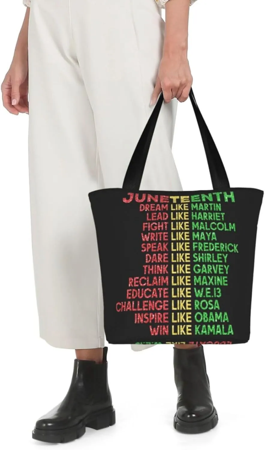 Juneteenth Black Month Lip Kiss Sunflower Women's Tote Bag Lightweight Shopping Handbag Travel Shoulder Bag
