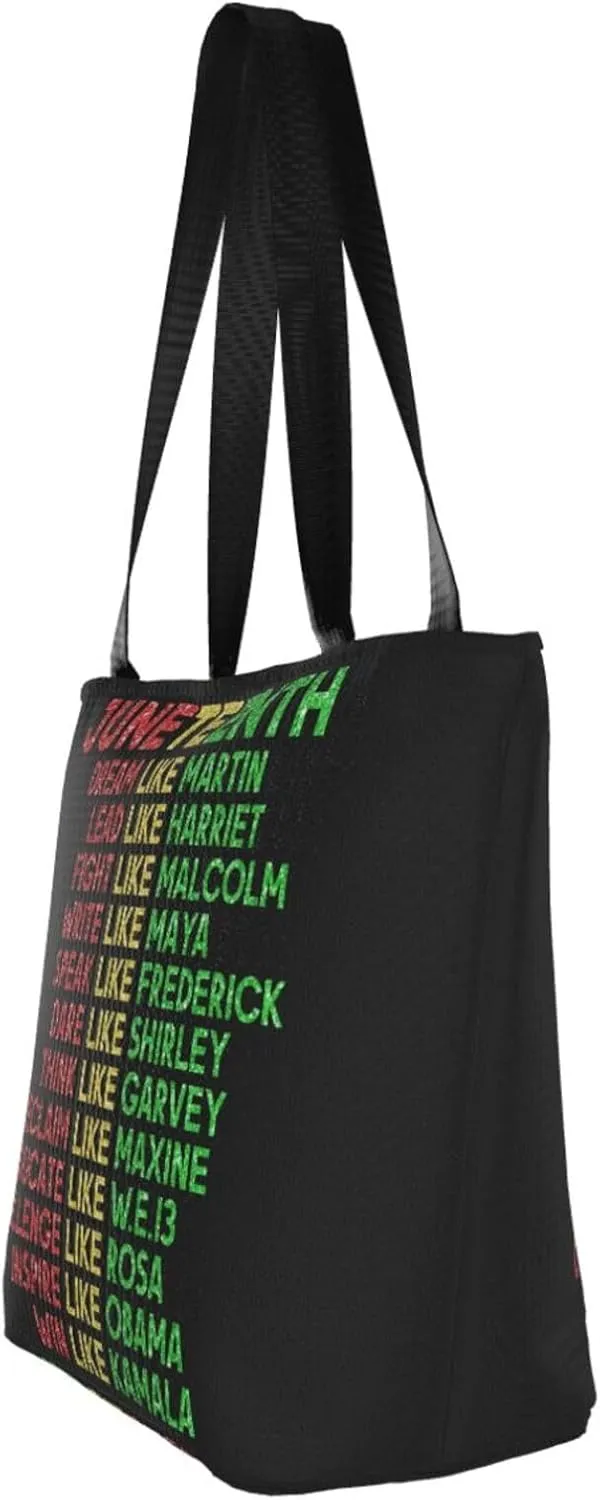 Juneteenth Black Month Lip Kiss Sunflower Women's Tote Bag Lightweight Shopping Handbag Travel Shoulder Bag