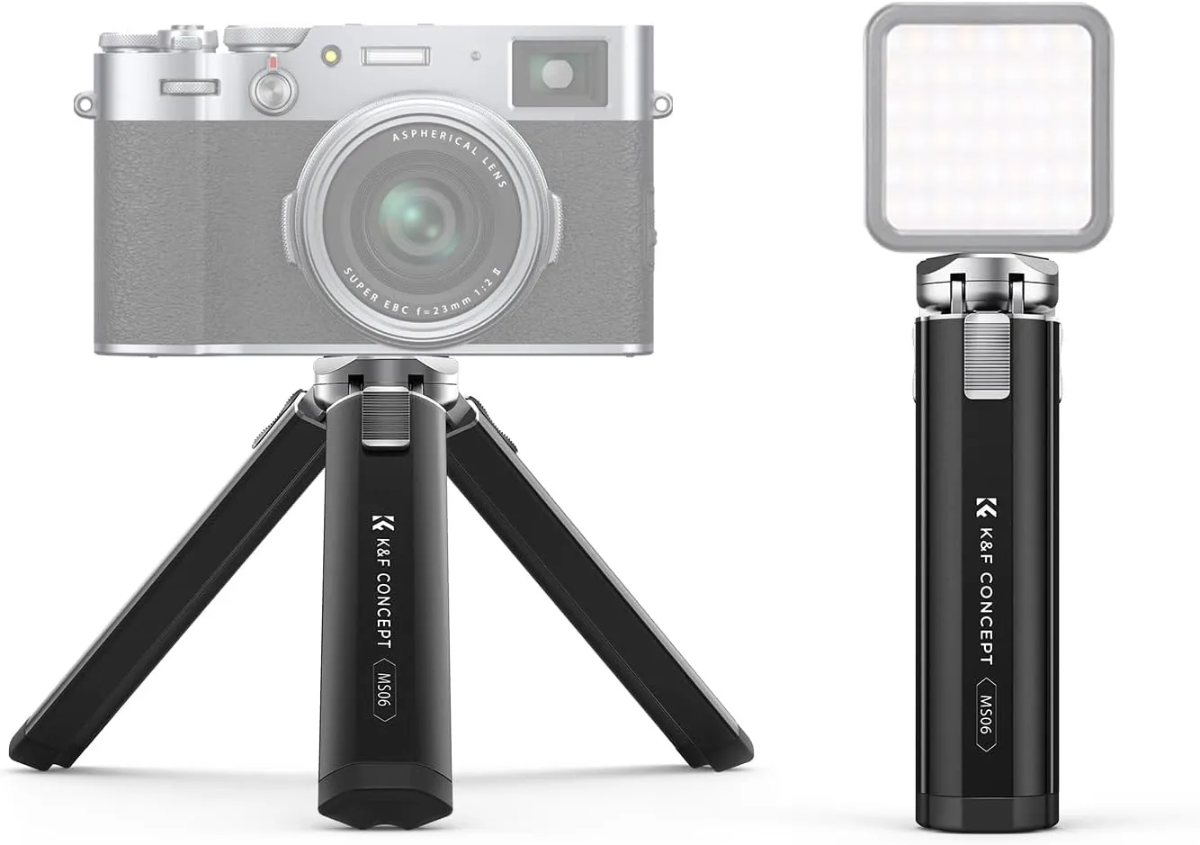 K&F Concept Mini Projector Camera Metal Tripod, 1/4" Screw Desktop Stand, 2-Level Height Adjustment - Load up to 44lbs, MS06