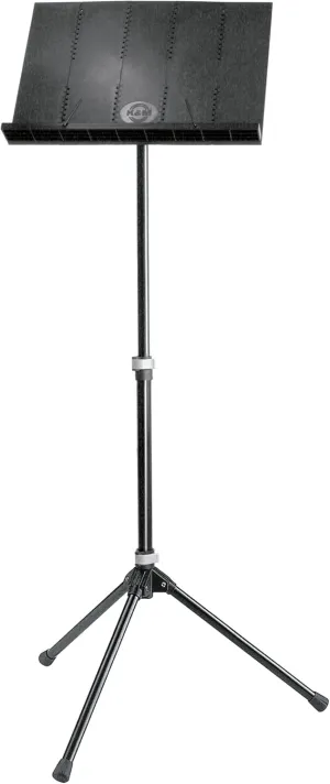 K&M Konig & Meyer 12120.000.55 Orchestra Music Stand | Collapsible Desk Holder For Music Sheets Or Book | Sturdy Tripod Base | 2pc Folding Design | Bag Included | Portable | German Made | Black