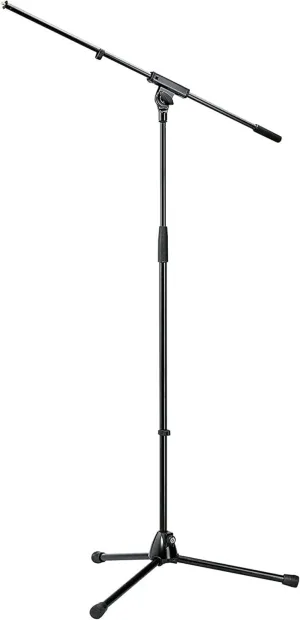 K&M Konig & Meyer 21060.500.55 Tripod Microphone Stand With Boom Arm | Easy Clutch Height Adjustment | Folding Leg Design | Zinc Die-Cast Base | Pro Grade for all Musicians | German Made | Black