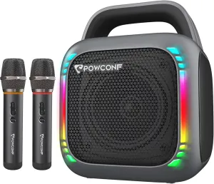 Karaoke Portable Systems, PA System for Adults & Kids, Karaoke Machine with Two Wireless Microphones,RGB Light Karaoke Speaker, Party Speaker,TWS Speaker,Supports AUX/USB/TF for Party