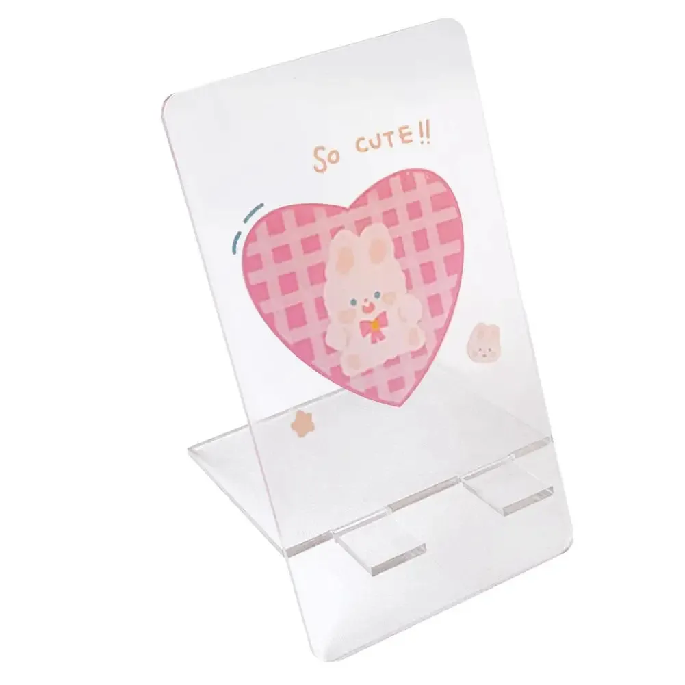 Kawaii Acrylic Phone Stand Desk Phone Holder Cute Transparent Student Lazy Desktop Stand Portable Tablet Stand New Arrival