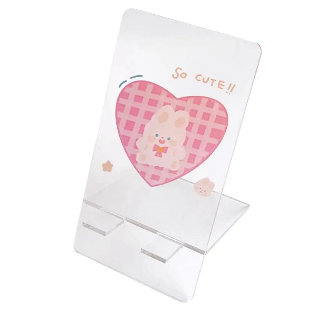 Kawaii Acrylic Phone Stand Desk Phone Holder Cute Transparent Student Lazy Desktop Stand Portable Tablet Stand New Arrival