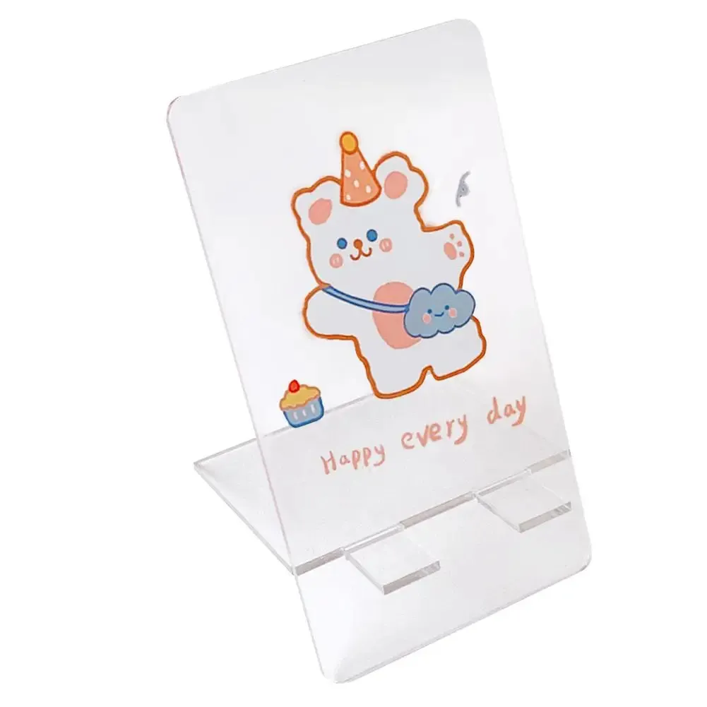 Kawaii Acrylic Phone Stand Desk Phone Holder Cute Transparent Student Lazy Desktop Stand Portable Tablet Stand New Arrival