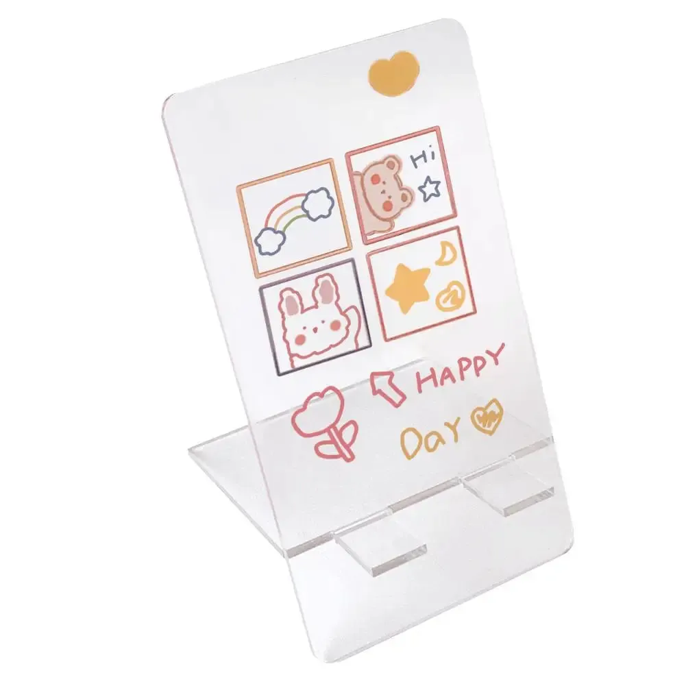 Kawaii Acrylic Phone Stand Desk Phone Holder Cute Transparent Student Lazy Desktop Stand Portable Tablet Stand New Arrival