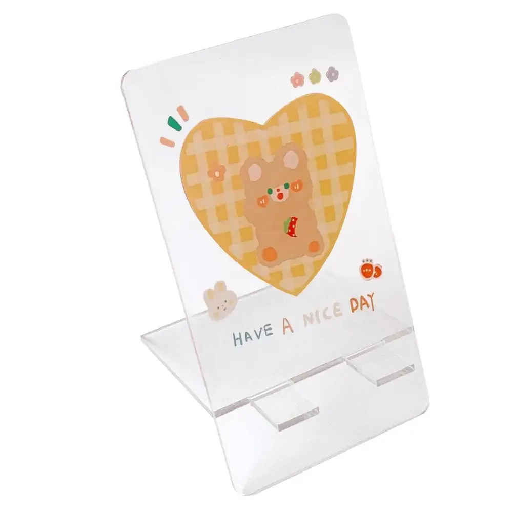 Kawaii Acrylic Phone Stand Desk Phone Holder Cute Transparent Student Lazy Desktop Stand Portable Tablet Stand New Arrival