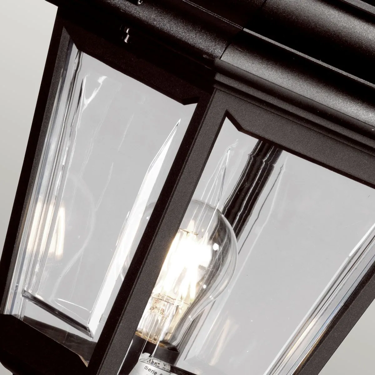 Kerry 1 Light Pillar Lantern | Black