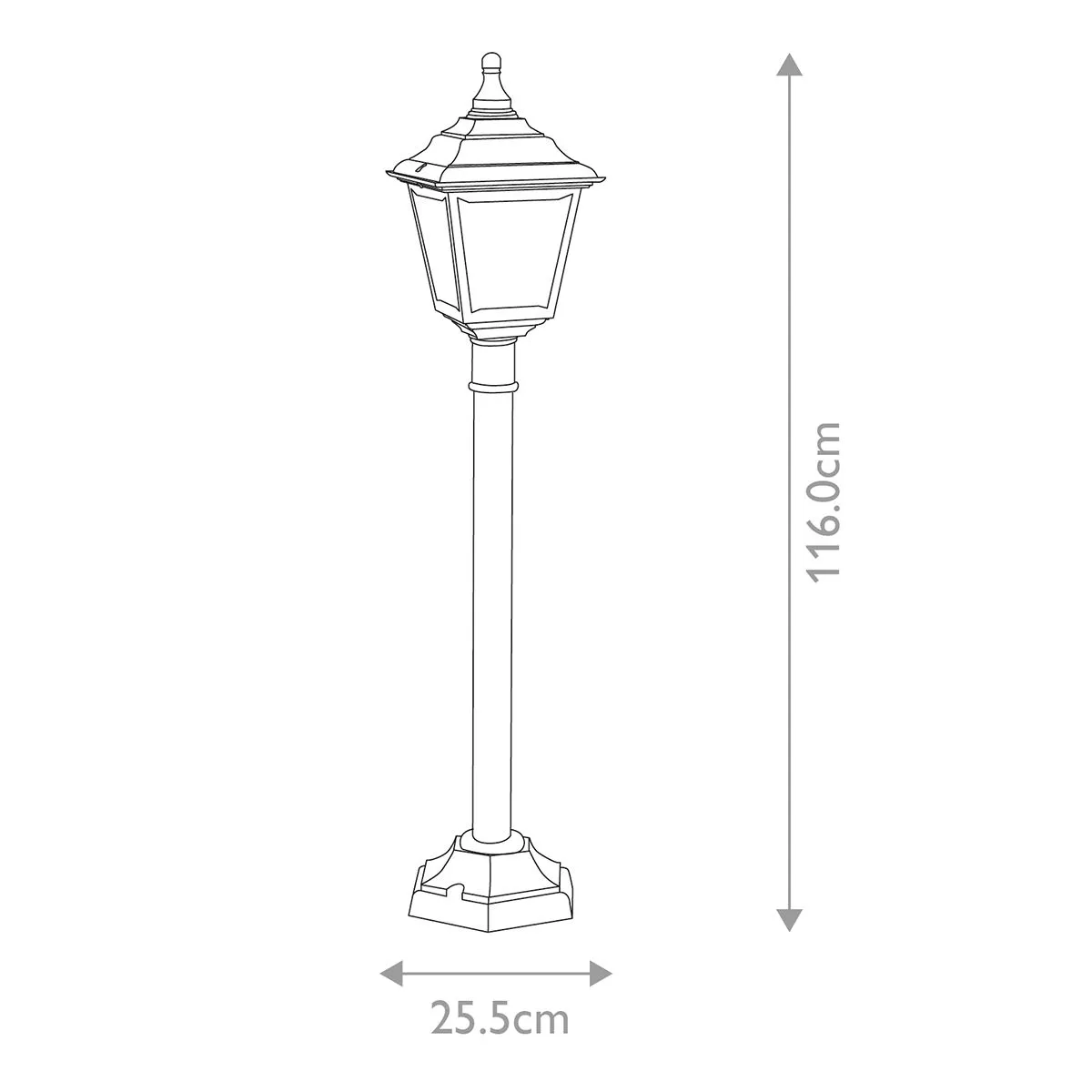 Kerry 1 Light Pillar Lantern | Black
